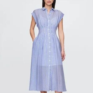 GAP Sheer Midi Shirt Dress